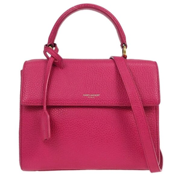 Saint Laurent Pink Leather Moujik 2way Handbag - Picture 1 of 10